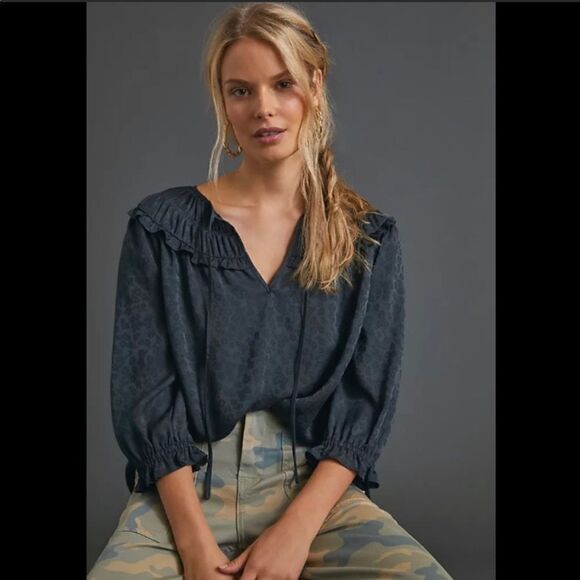 REVOLVE Anthropologie Current Air Southwark Shirred Top - Picture 2 of 13